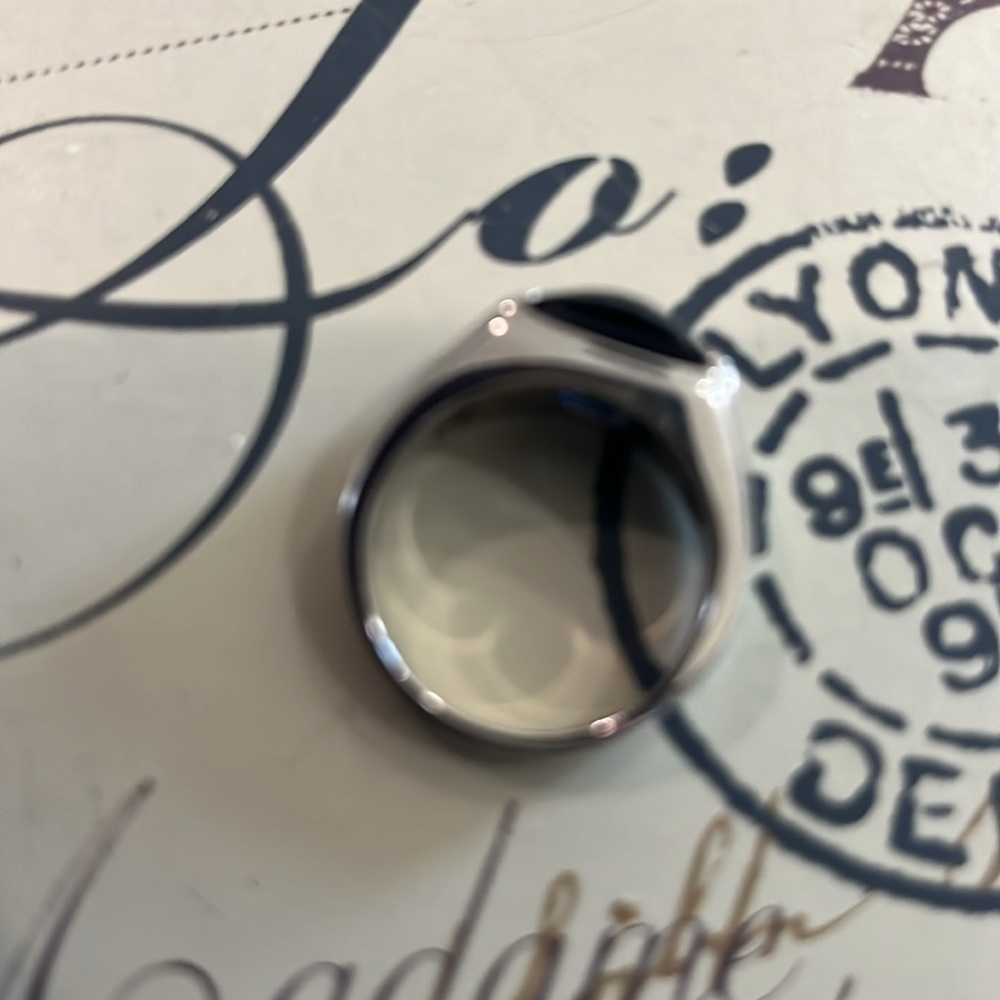 Elegant Silver and Blue Men's size 10 Sterling silver ❤️ - Picture 2 of 6